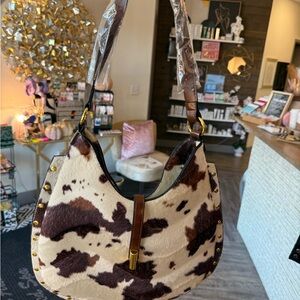 Cow Print Hobo Bag